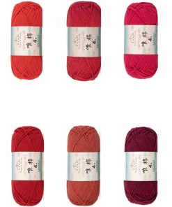 Susan's Family 4Ply Yarn Combo 10 Packs  60% Cotton 40% Acrylic Yarn for Knitting & Crochet. DIY Scarf & Blanket Pattern & Video Tutorials. Handmade Gift - Color Master (07#Luck Red)